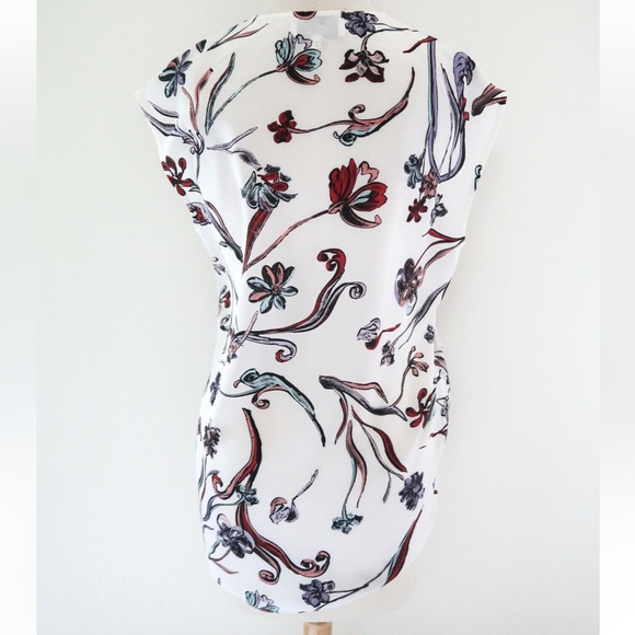 3.1 PHILLIP LIM FLORAL PRINT SOFT DRAPED SLEEVELESS TOP - Picture 3 of 8